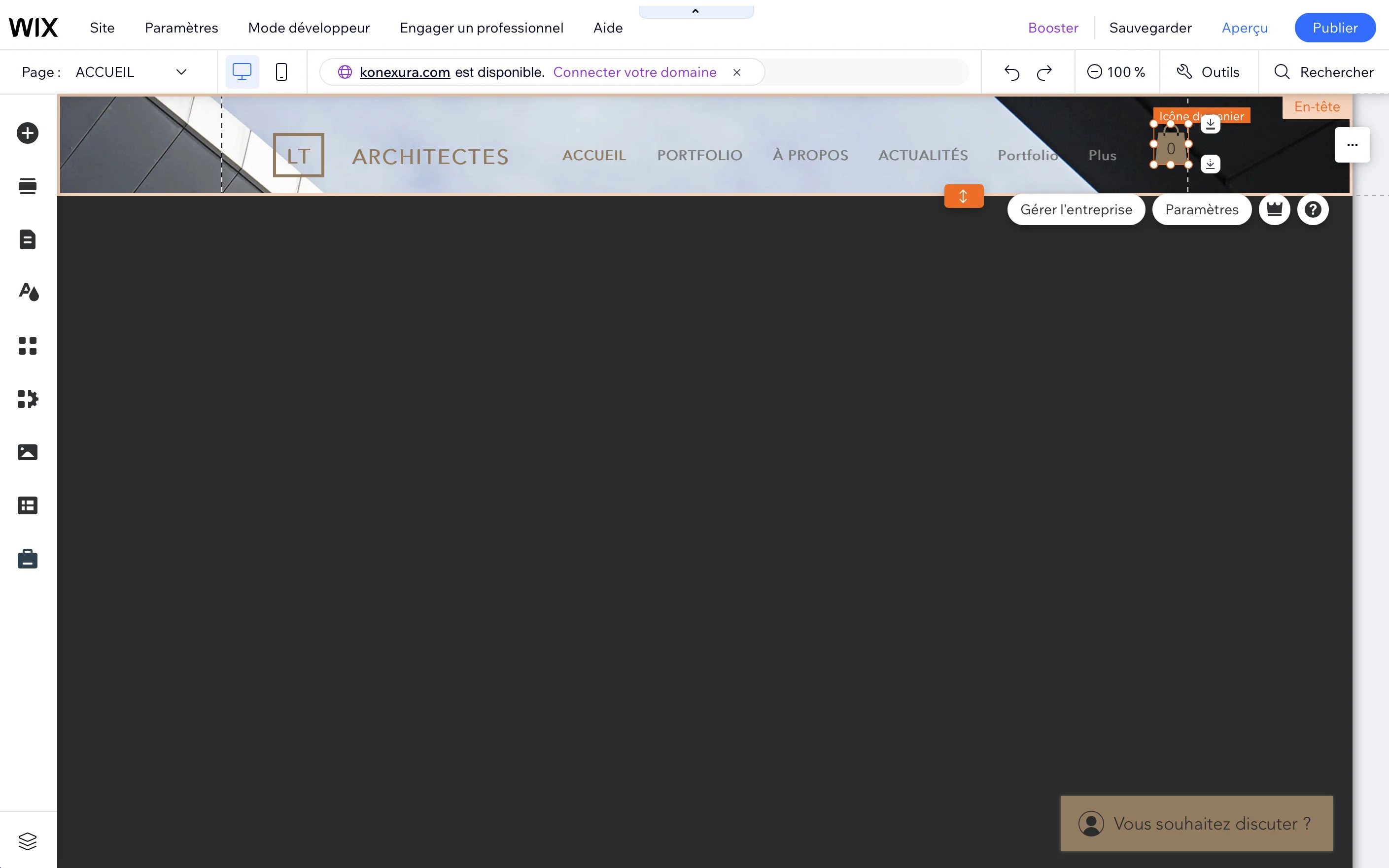 Edition site internet Wix