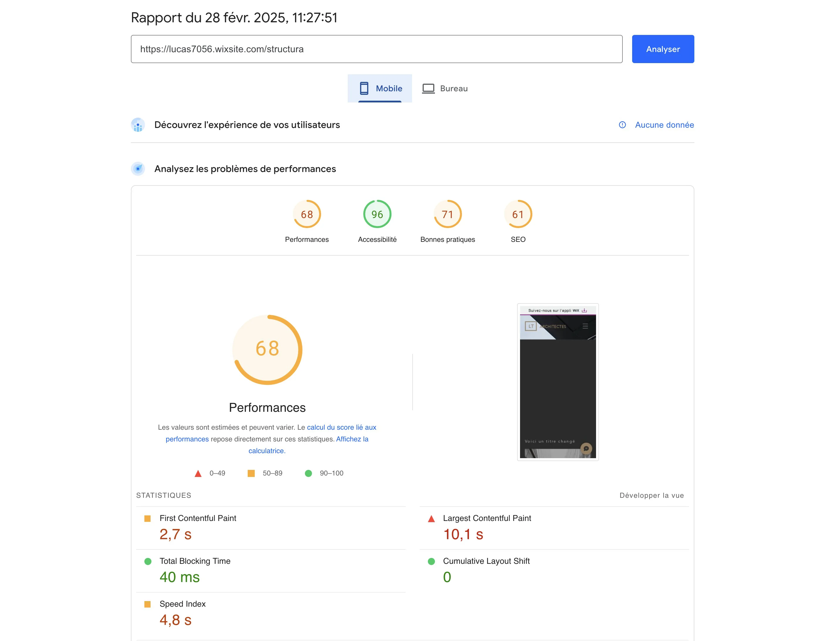 Score SEO Mobile